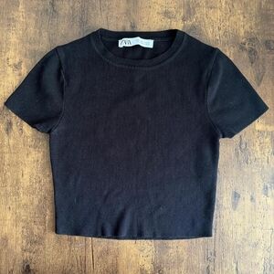 Zara Classic Black Crop Top
